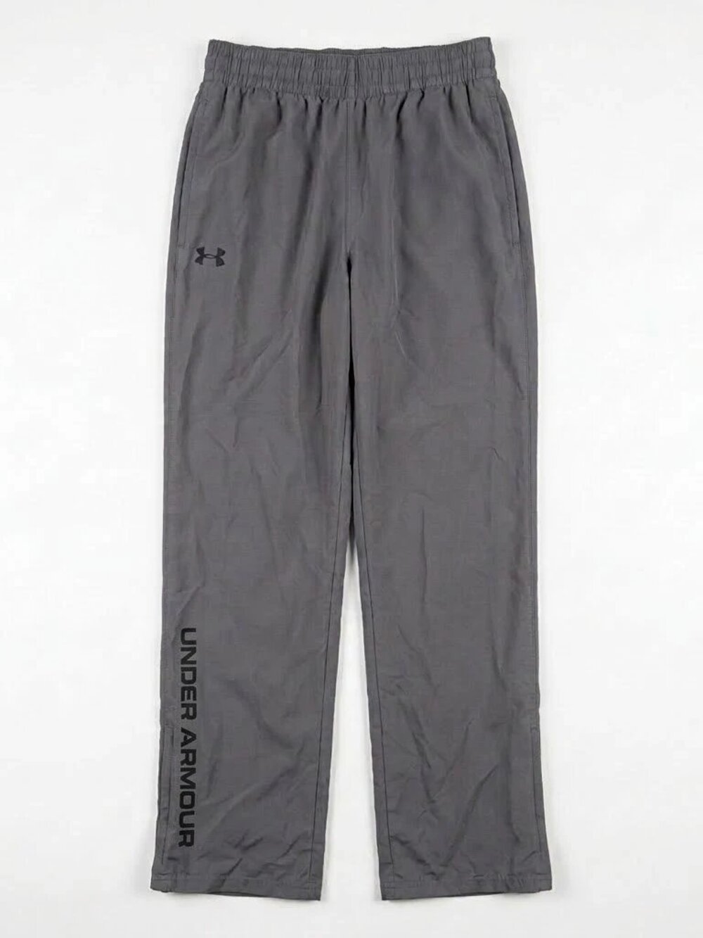 Under Armour Men's Vital Warm Up Pants Small S Gray Ankle Zip Track Woven EUC